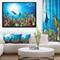 Designart - Colorful Coral Reef with Fishes - Seascape Framed Canvas Art Print